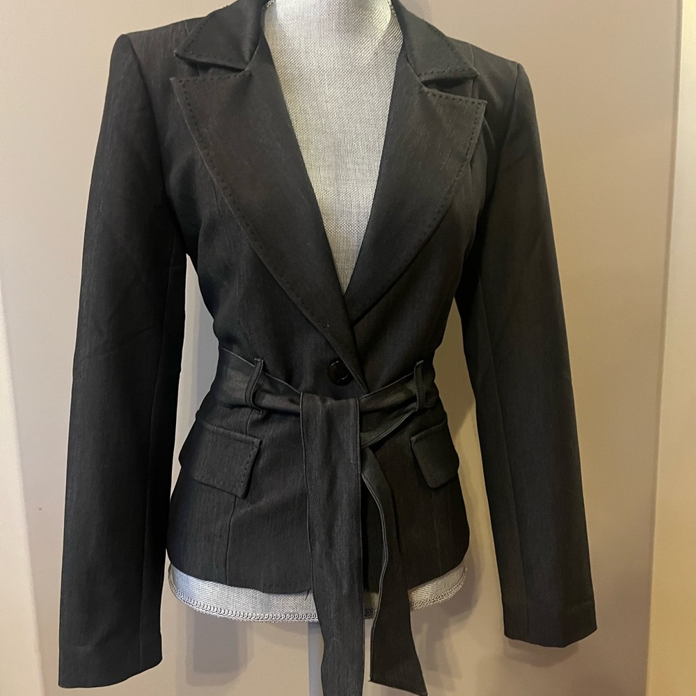 Women's Black Belted Blazer